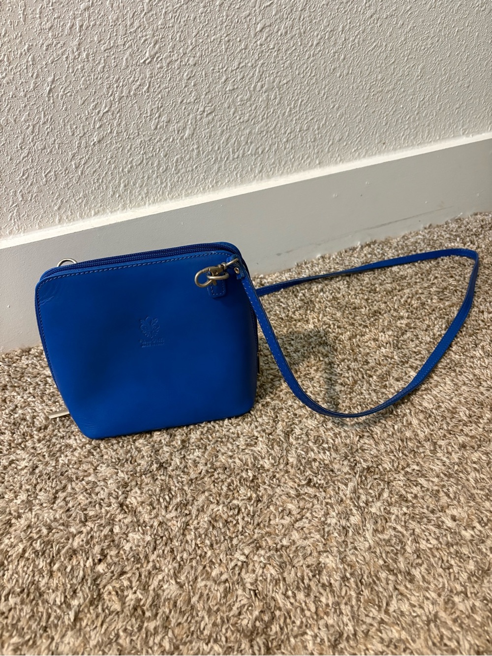 Italian Blue Crossbody Shoulder Bag - Women's Everyday Purse